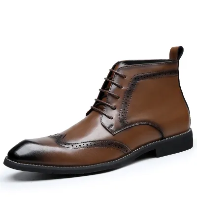 Genuine Leather Classic Pointed Chelsea Martin Boots